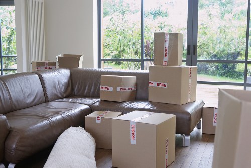 Local moving team preparing boxes for a property in West Norwood